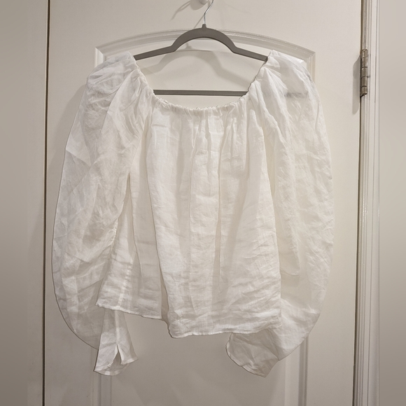 8. NWOT FRAME OFF THE SHOULDER BILLOW TOP - Picture 9 of 10